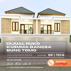 Di jual Ruko 2 Lt, di Kusuma Bangsa Denpasar