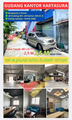JUAL GUDANG KANTOR KARTASURA DUA LANTAI 2 M AN