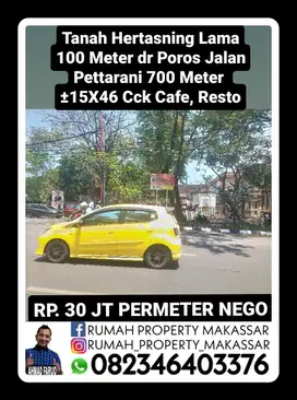 Tanah Hertasning Lama 100 Meter dr Poros Jalan Pettarani 700 Meter