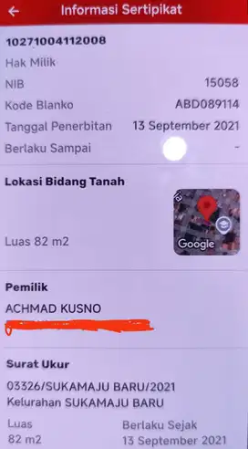 Tanah Dijual Tanpa Perantara