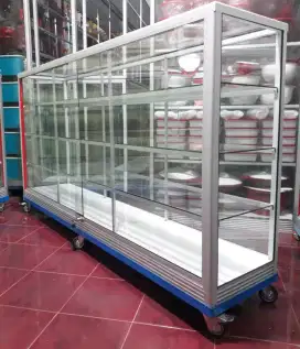 Etalase 2Mx1M Lengkap Pakai Roda & Kunci