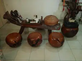 Meja kursi santai kayu jati