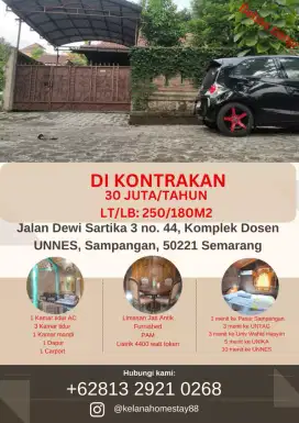 Kontrak Rumah dekat kampus area Sampangan Semarang