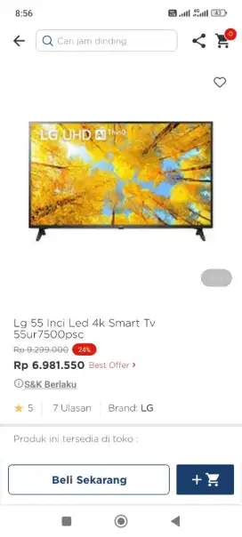 CICILAN LED SMART TV LG 55INCI 4K
