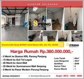 Rumah Murah Cluster The River Siap Huni Dekat Stasiun Parung Panjang