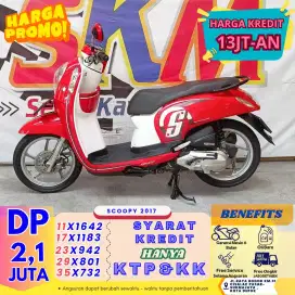 ( scoopy tahun 2017 dp:2,1 garansi mesin 6 bulan cash credit)