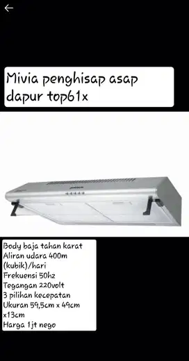 Mivia penghisap asap dapur top 61x