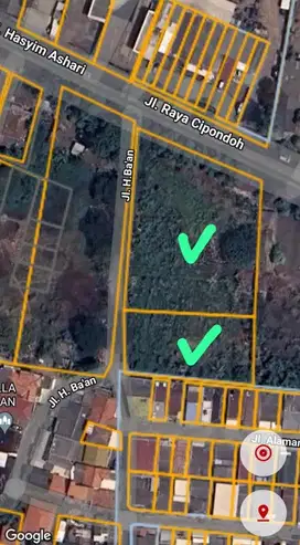 Di jual Tanah di Jln Raya Hasyim Ashari Cipondoh kota Tangerang
