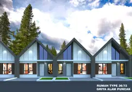 Rumah modern type ( skandinavia ) Di Griya Alam Puncak