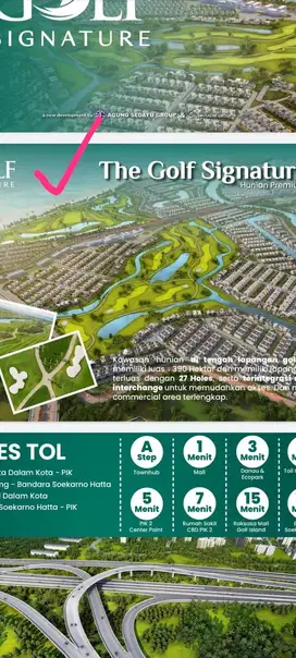 DIJUAL Kavling Golf Signature PIK uk 455m2 view golf&sea 37jt/m2