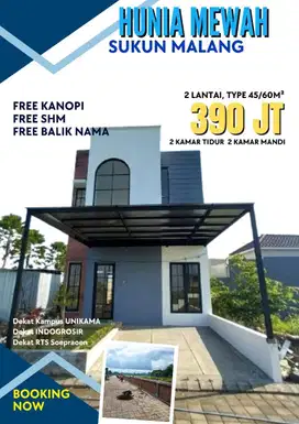 PROMO RUMAH 2 LANTAI KOTA MALANG  PROMO HANYA 390 JUTA Lokasi Sukun