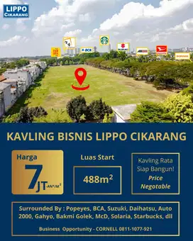 Tanah Komersial di Pusat Kota Lippo Cikarang Bekasi