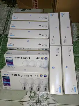 LAMPU LED PHILIPS 7 WATT 10 PACK = 40 BIJI