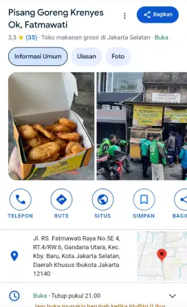 Pisang goreng kreyes ok Fatmawati