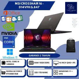 MSI CROSSHAIR 16 CORE I9-14900HX NVIDIA RTX4060 8GB RAM 16GB 1TB 16INC
