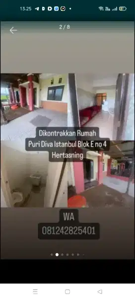 Disewakan bulanan rumah dgn prabot 2 JT/bulan