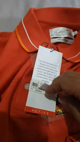 Kaos atasan polo pria arnold palmer ori cotton 100% size L orange