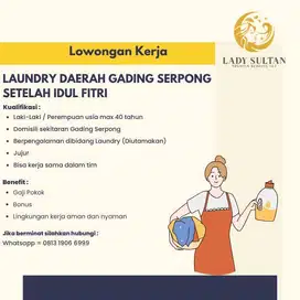 Lowongan Kerja LAUNDRY pengalaman Gading Serpong
