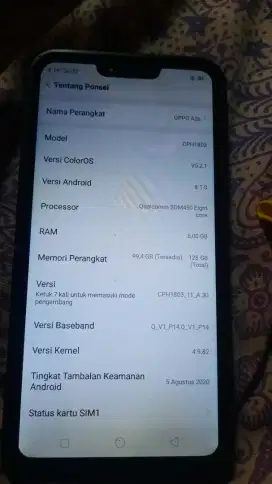 Oppo a3s ram 6 126 normal