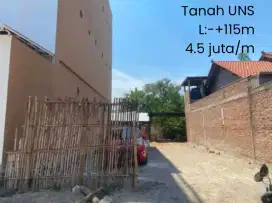 Dijual Tanah UNS L:115m