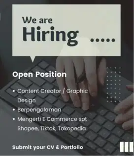 Lowongan Kerja Content Creator & Design Grafis (Spesialis Tiktok)