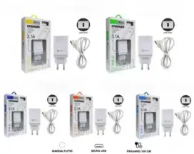 Samsung Charger A80 1 usb Adaptor + Kabel Micro Merek all tipe