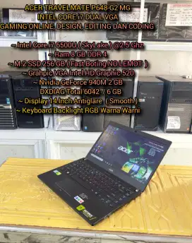 Laptop Gaming Design Acer Intel Core i7 Dual VGA
Laptop Design Editing