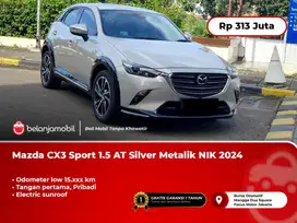 [ LOW KM ] Dp minim Mazda CX-3Sport 1.5 Sunroof AT Silver 2024/2025
