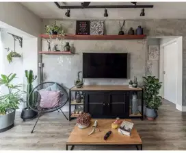 1 set table TV/Tamu minimalis industrial