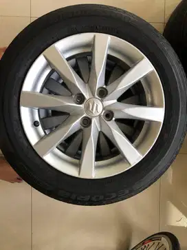 Jual Cepat Murah 4 velg OEM Suzuki Splash plus ban Bridgestone Ecopia