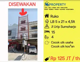DISEWAKAN Ruko jl urip sumoharjo dekat jl pettarani cocok kantor