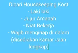 Lowongan Housekeeping Kost