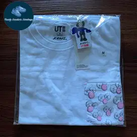 Kaos Uniqlo x Kaws BFF Pocket White Original