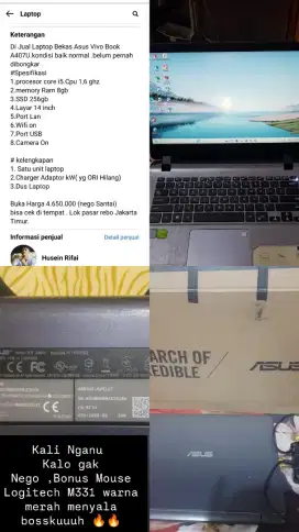 Jual Laptop Asus bekas