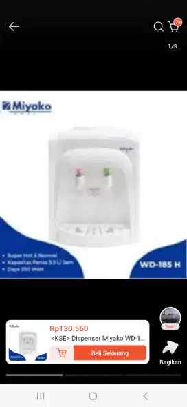 Dispenser super hot dan normal