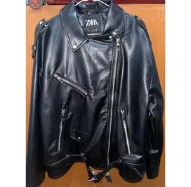 Zara Leather Biker Jacket (SIZE L)