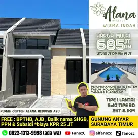 alana wisma indah, rumah surabaya, rumah minimalis 1 lt, perumahan
