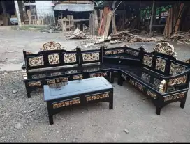 Kursi tamu sudut jati