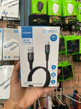 VIVAN VDC100 3A Type-C Quick Charge 100cm Data Cable Black