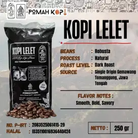 POMAH KOPI | Kopi Lelet Murni Khas Temanggung 250 Gram | Kopi Robusta