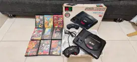 Sega md1 original full set mulus banyak kaset
