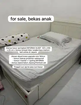 Matras kasur springbed informa 120 x 200 x 25 + bonus tempat tidur