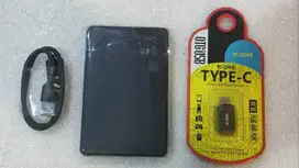 Harddisk External 500 GB, USB 3.0, Kesehatan HDD 100% + OTG Type-C