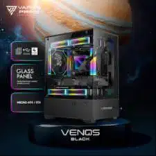 Casing Gaming Varro Prime Venqs Model Aquarium Free 3 Fan RGB