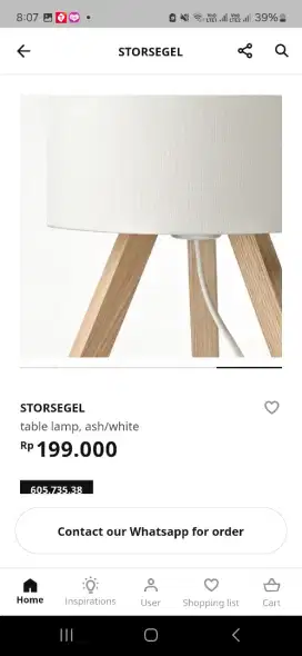 Lampu meja ikea