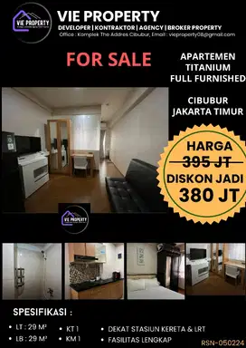 TURUN HARGA! Apartemen type studio Cibubur Jaktim