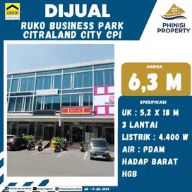DIJUAL RUKO BUSINESS PARK CITRALAND CITY CPI 3 LANTAI