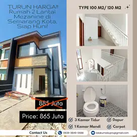 TURUN HARGA! Rumah 2 Lantai Mezanine di Semarang Kota, Siap Huni!