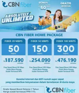 WIFI TERMURAH TERCEPAT CBN FIBER