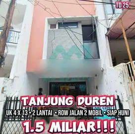 Rumah Siap Huni 2 Lantai di Tanjung Duren Akses 2 Mobil